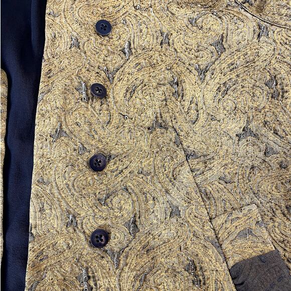 Rena Lange Silk Blend Brocade Paisley Swing Jacket Size Large Lagenlook Artsy - Picture 8 of 13